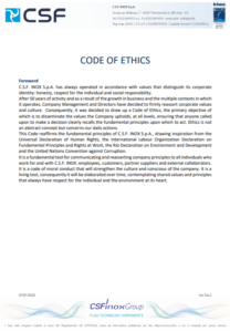 Code of Ethics C.S.F. INOX S.p.A.