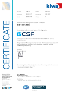 certification ISO14001 csf Inox Spa